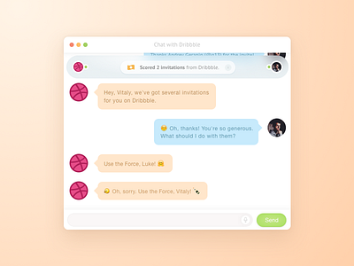 ⚡️ 2 INVITATIONS ⚡️ chat dribbble invitation invitations invites minimalism service talk ui ux