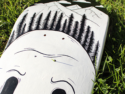 Mountains on the Brain art design face illustration mountains skateboard