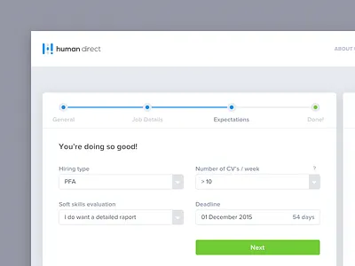 ⚡️ Hiring Process UX app button clean dashboard gif landing page process steps ui ux web