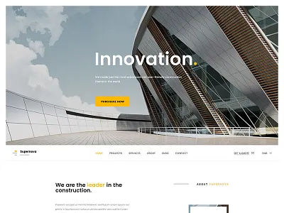 Supernova Construction architecture building construction industrial site template theme