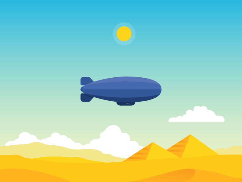 Zeppelin aerial animated clouds day desert dunes flying gif night pyramid sand zeppelin