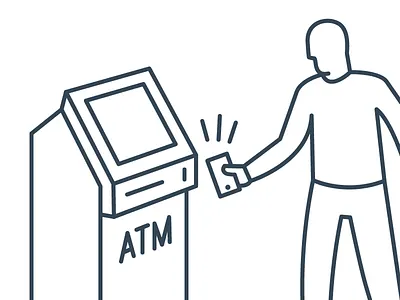 ATM Illustration atm illustration iphone man mobile signal transaction