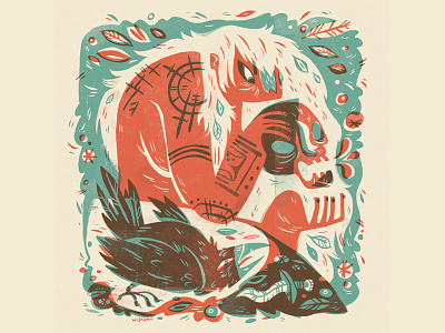 Casting crone crow illustration skull wishbow witch