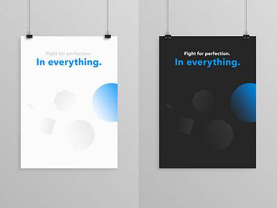 Fight for perfection idea illustration object office poster print simple thinking value wall