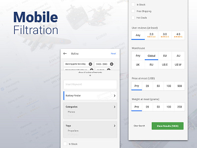Mobile Refine Search advance search ecommerce filtration mobile refine search ui ux web