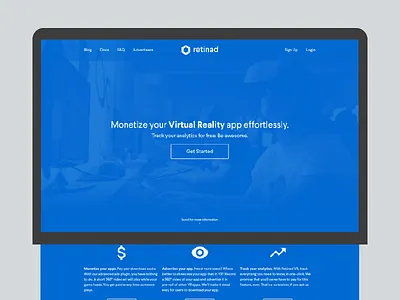 Retinad VR blue design logo mockup retinad ui virtual reality