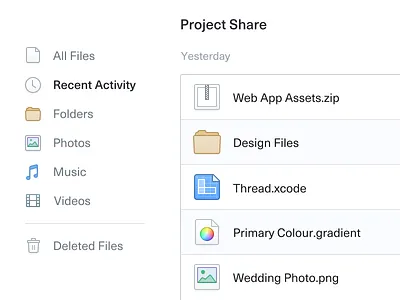 File Manager (Web) browser clean figma file file manager folders icons project ui ux web