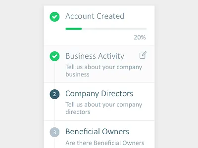 CF - Business Onboarding Steps first run experience onboarding progress progress bar steps
