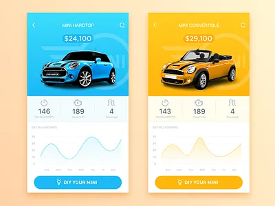 MINI Details Page car color details mini mobile passenger power speed ui