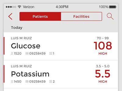 Critical Results app doctor flat health ios lab laboratory medical mobile results test ui
