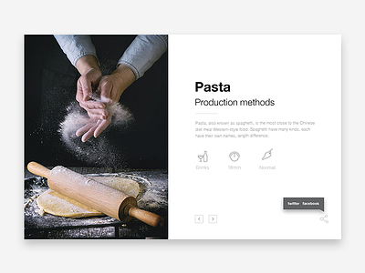 Day 27 - Pasta Production methods 100 card clean cool dailyui delete edit flat for player use