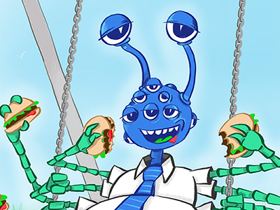 Niko apple pencil eyes hamburgers ipad pro ketchup monster monster project procreate