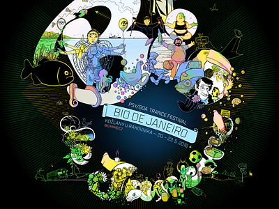 Bio de Janeiro black dark festival illustration poster psychedelic psytrance