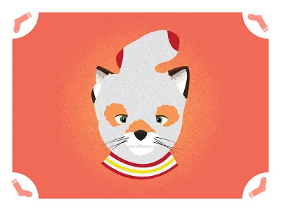 Ash animal cussyeah fantastic fox illustration sock texture vector