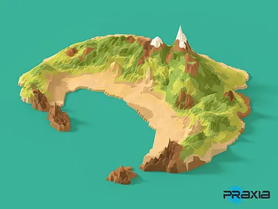 Island 3d blender game low poly pirate