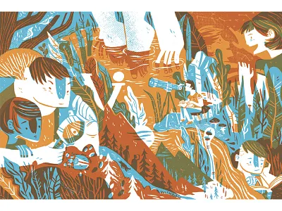 Truth For Verity Credit Union astronomy bak biology editorial family hiking illustration mural observation science truth