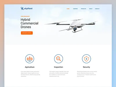 Landing Page clean drone flat home landing page ui user interface web site website