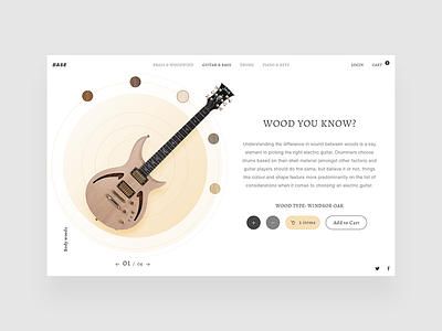 Product Display Guitars cart design ecommmerce guitar layout music ui ux web