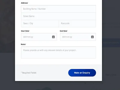 Form Modal blue clean form minimal modal ui white