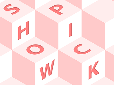 Showpick cube box brand commercial art cube illustration pink showpick