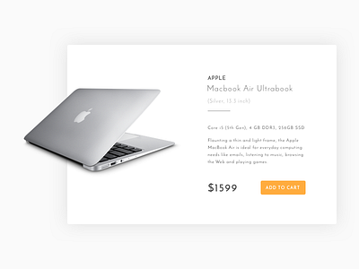 Daily UI #012 - Single Product (E-Commerce) app apple clean concept dailyui design ecommerce flat macbook orange ui ux