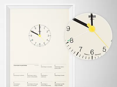 Dieter Rams "10 Principles for Good Design" Poster 10 principles for good design braun clock dieter rams poster poster watch face