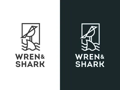 Wren and Shark Logo animallogos recordcollective sharklogo wrenandshark