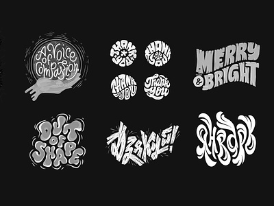 Letterings 2022 - overview #2 adobe photoshop christmas compilation design handdrawn letter lettering procreate sketch typography