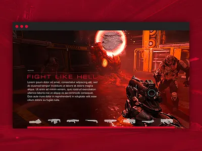 DOOM - Weapons / Demons Module bloody demons design doom hell interactive marine module slider weapons web web design