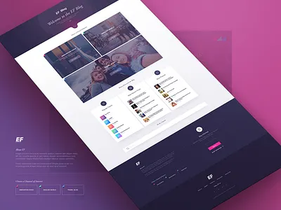 EF Blog blog ef flat homepage responsive screendesign startpage ui ux webdesign