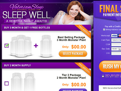Sleeping Pill Checkout Form checkout form order form