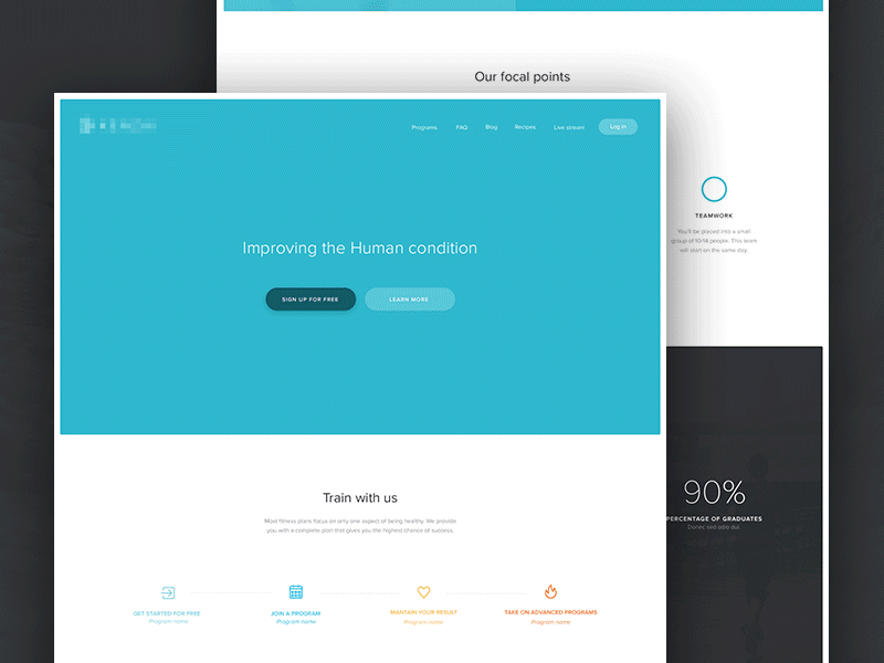 Health service website clean fitness health interface medical minimal ui website