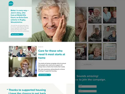 Starts at Home blue and yellow design campaign clean design desktop hands up mobile national housing federation starts at home ui ux website