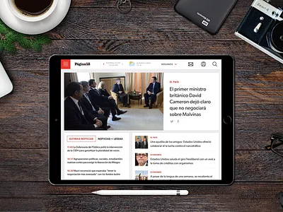 Newspaper Tablet Mockup forecast login media mockup news newspaper responsive search sidebar subscribe tablet weather