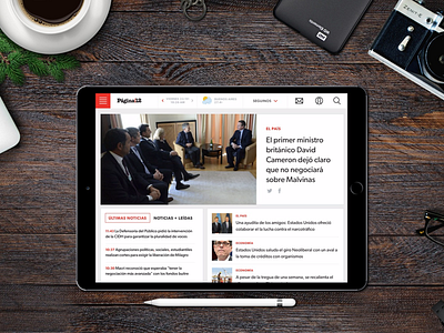 Newspaper Tablet Mockup forecast login media mockup news newspaper responsive search sidebar subscribe tablet weather