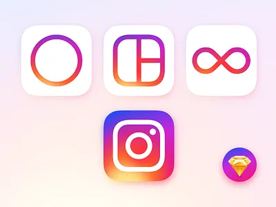Instagram Sketch app boerzhijia color icon instagram invite sketch ui