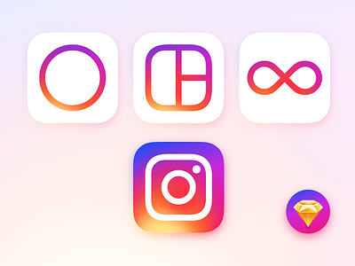 Instagram Sketch app boerzhijia color icon instagram invite sketch ui