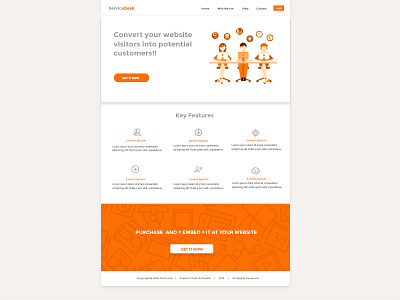 Service Desk Software Spalash Page concept apps flat illustration landing ui web apps