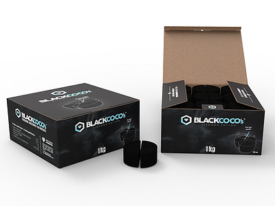 Package Design and Branding BLACKCOCOs Diamond Edition black blue branding coal design diamond hookah nargile package premium shisha white