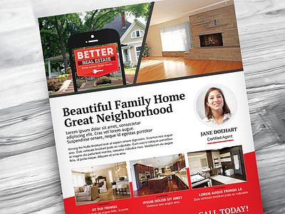 Better Real Estate Flyer Template V7 clean flat design home minimal modern print professional property real estate flyer template realtor realty rei sell houses