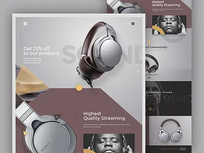 Headphones commerce concept headphones interaction interface music shop sony store ui web