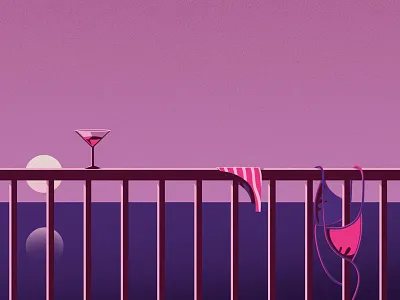 Vacation evening minimalism party pop art poster sea summer sunset vector