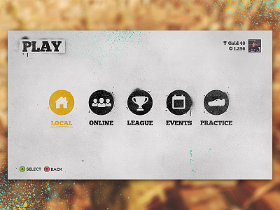 MetrisSoccer Menu esport fifa football game gaming menu paint rough soccer sports sprayed wall