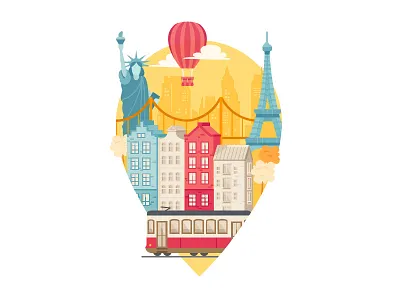 Pointer // Musement amsterdam bridge buildings city flat house illu map newyork paris tour eiffel travelling