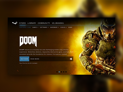 Steam Store Page banner desktop doom games hero photoshop redesign steam webshop