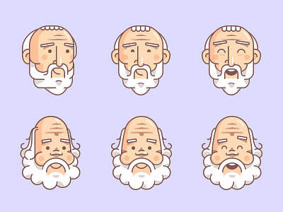 Plato & Socrates Avatars avatar character design fireart fireart studio flat gartman head illustration outline plato process