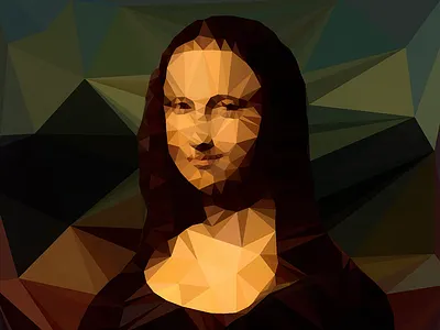 Low Poly Mona Lisa art illustration low poly mona lisa
