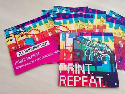Technoverprint Flyer decay design glitch overprint print technoverprint vector