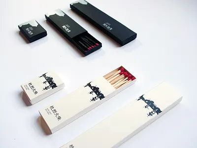 Hangzhou Match black chinese match package design simple white