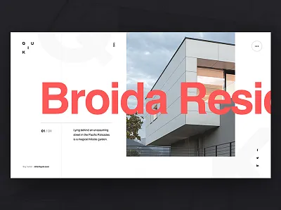 Q U I K - architecture clean gallery logo minimal portfolio slider typography ui ux web